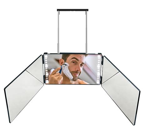 three way mirror for cutting hair|3 way barber folding mirror.